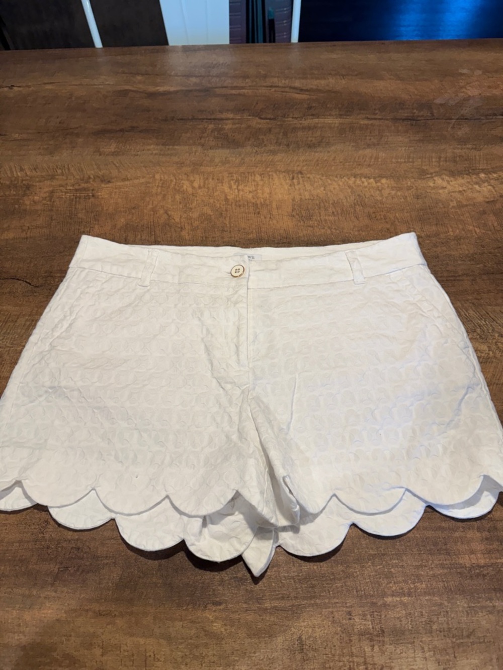 Crown & Ivy White Eyelet Skort Womens 12 Scallop Hem Preppy Summer Golf